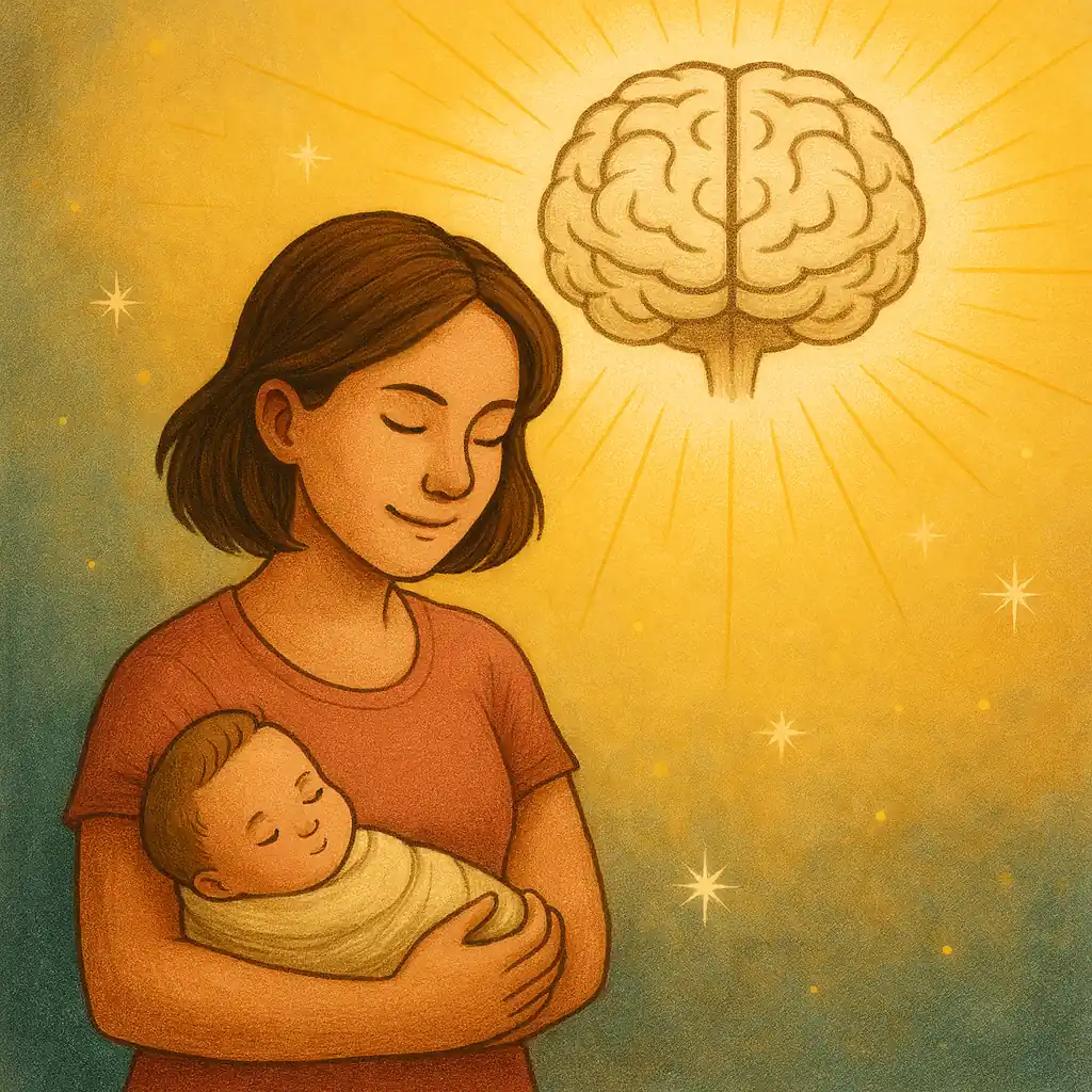 mãe segurando seu filho no colo e evitando os ciclos repetitivos dele